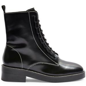 Topshop Artist Lace Up Black Booties, Size 6.5